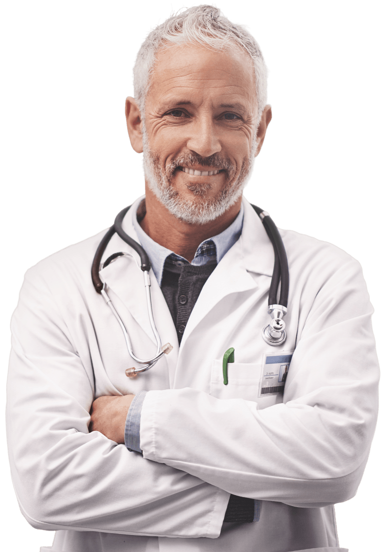 Doctor smiling with arms crossed