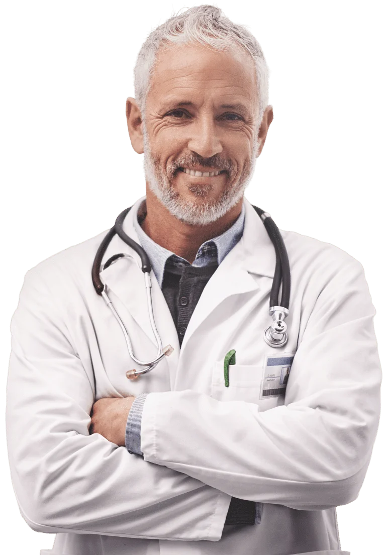 Doctor smiling with arms crossed