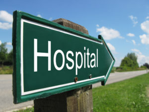 HOSPITAL road sign