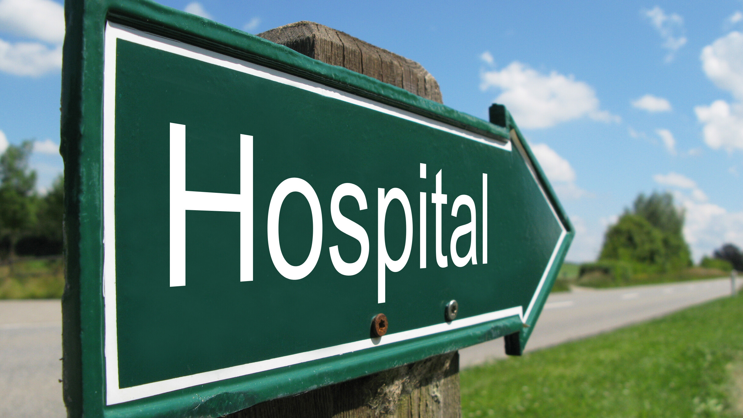 HOSPITAL road sign