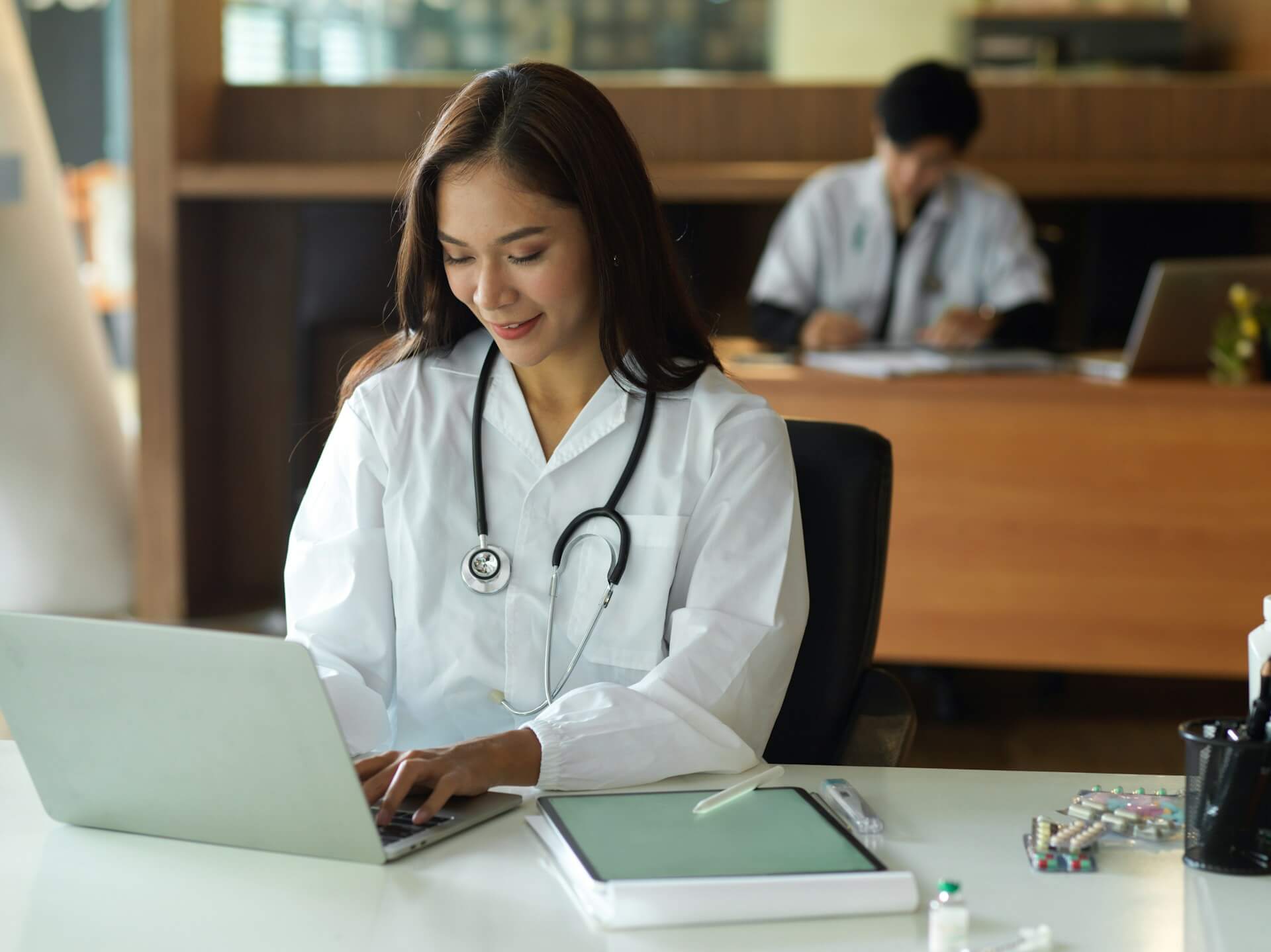 All Star healthcare provider working in the Provider Portal